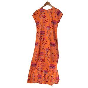 Vintage Maggie Breen Bright Summer Dress 14p Midi